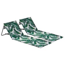 2x Folding Beach Loungers Lightweight Outdoor Camping Picnic Chair Banana Leaf