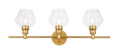 Elegant Lighting LD2316 Gene 3 Light 28''W Vanity Light - Brass