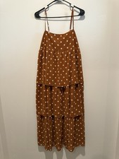 Forever 21 Tiered Brown Polka Dot Tank Dress M
