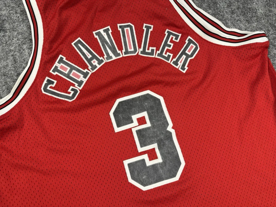 Camiseta Nike vintage de los Chicago Bulls para hombre 2XL L+2 roja Tyson CHANDLER #3 cosida años 80 Foto 4 de 4