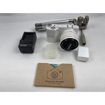 Samsung NX2000 Mirrorless Digital Camera White 20.3MP 20-50mm Lens Bundle Wi-Fi
