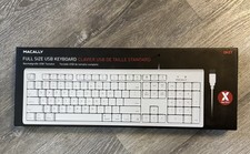 MACALLY QKEY Full Size USB Keyboard for Mac OS X - White - NEW
