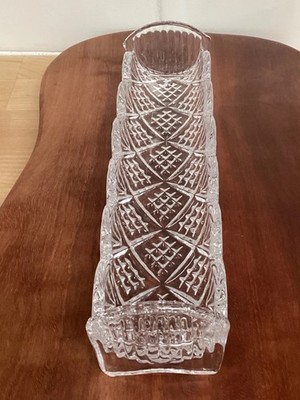 Godinger Shannon Dublin Crystal Cracker Tray Scalloped Celery Relish Dish 9.5 