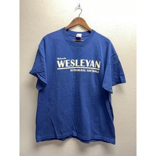 Vintage Wesleyan Nebraska Shirt Intramural Softball Blue Graphic Tee XL