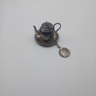 900 Silver Tea Ball Infuser in Teapot Shape With Republic De Colombia Coin — photo 3