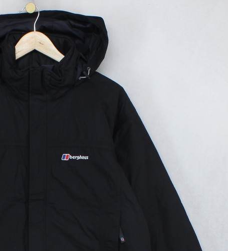 Berghaus AQ2 Waterproof Jacket Mens Size M Black Insulated Padded Hooded - Picture 7 of 15