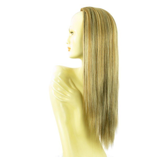 Demi-perruque 60cm blonde et chocolat pour rayonner lors de vos soirées