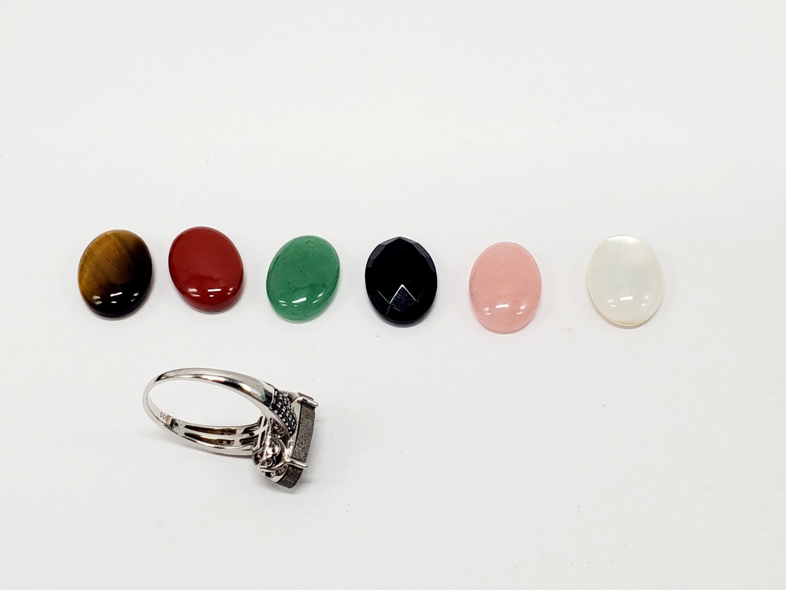 Interchangeable Gemstone Sterling Silver Signed D… - image 3