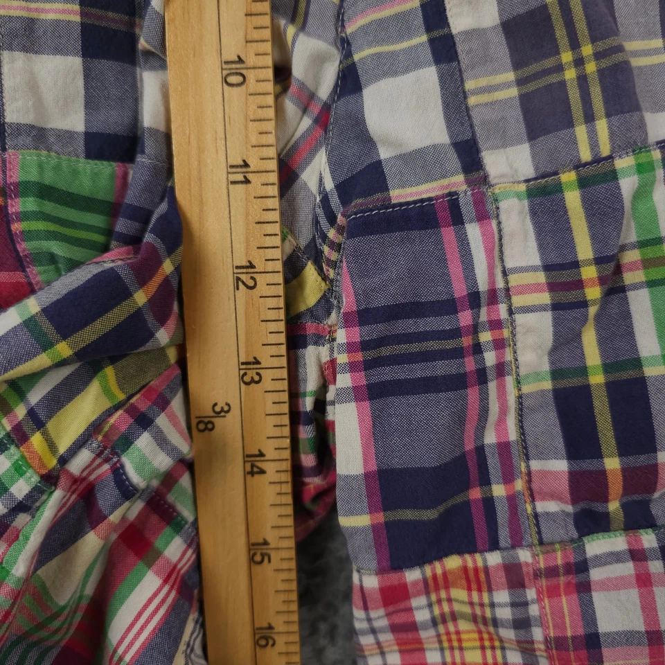 Pantalones Cortos Polo Ralph Lauren De Colección Para Hombres 35 Rojo Azul Madrás Patchwork Cuadros Años 90 Foto 4 de 4