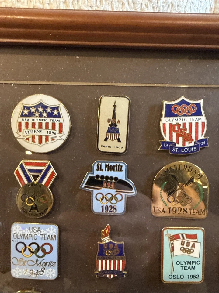 🌟 1996 Atlanta Olympics USA Team Pin Set Framed Commemorative Vintage FREE SHIP - Image 3 of 4