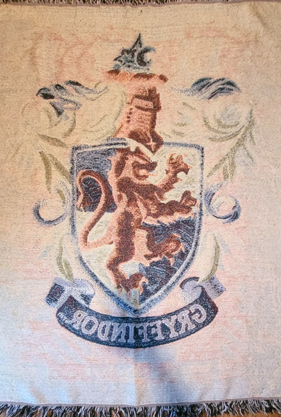 Harry Potter Blanket 50"x60" Gryffindor Woven Tapestry Cotton Blend Throw