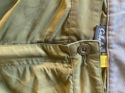 #ad Cabela#x27;s Convertible Cargo Pants to Shorts 44 x 32 Olive Green 100% Cotton VGUC $16.00
