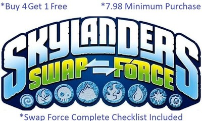* Buy 4=1Free Skylanders Swap Force Complete UR Set w Checklist*$7.98Minimum  