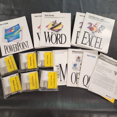 Vintage Microsoft Office 4.2 for Windows Original Floppy Disks & Manuals 1994