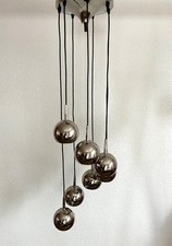 Vintage Kaskadenlampe Deckenlampe chrom 7 -Leuchten 70er Space Age Sputnik Staff