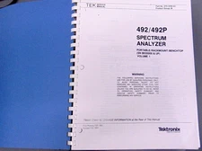 Tektronix 492 / 492P Spectrum Analyzers PRINTED SERVICE MANUALS Volumes 1 & 2