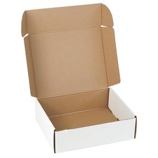 10 Pack 10"x8"x3" inch Small Shipping Boxes White Corrugated Cardboard Box fo...
