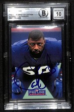 Carl Banks Giants Signed 1991 Pro Line Portraits Card Beckett Auto 10