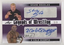 2018 Leaf legends of Wrestling Dual Purple /3 Shane Douglas 2 Cold Scorpio Auto