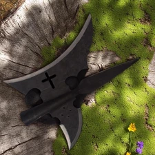 18 INCH Century antique Hand Forged Medieval Halberd With Cross Design.