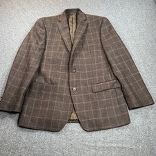 Michael Kors 42L Brown Check American Wool Mens Blazer Suit Jacket Sport Coat