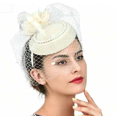 Hochzeit Stirnband Blumen Clip und Spitze Hut für Frauen Braut Accessoires
