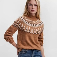 Image of NWT Nordstrom Vero Moda Simone High Neck Nordic Sweater Blouse - Small