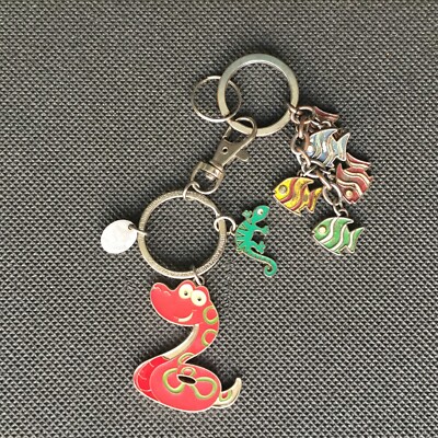Keychain Aquarium & Underwater Zoo Snake Fish Lizard Enamel