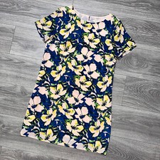 J Crew Colorful Floral Short Sleeve Short Sleeve Lined Shift Dress Womens 6 New
