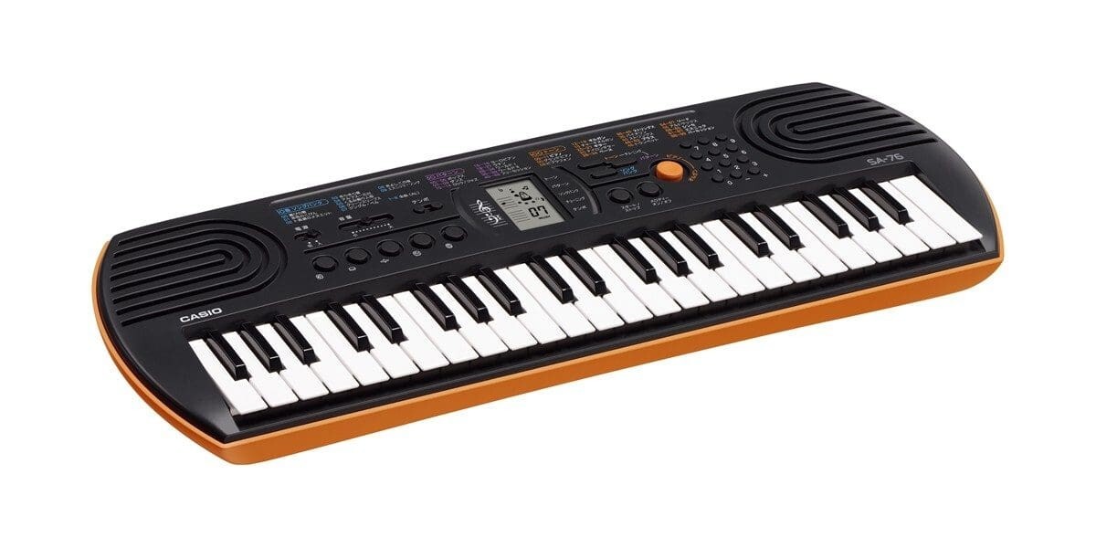 カシオ 電子ミニキーボード 44ミニ鍵盤 ブラック&オレンジ 楽天市場】CASIO 44ミニ鍵盤 電子キーボード SA-76 ブラック
