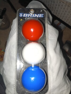 3 New Brine 2'' Lacrosse Balls Red-White-Blue -  Pack of 3 Balls