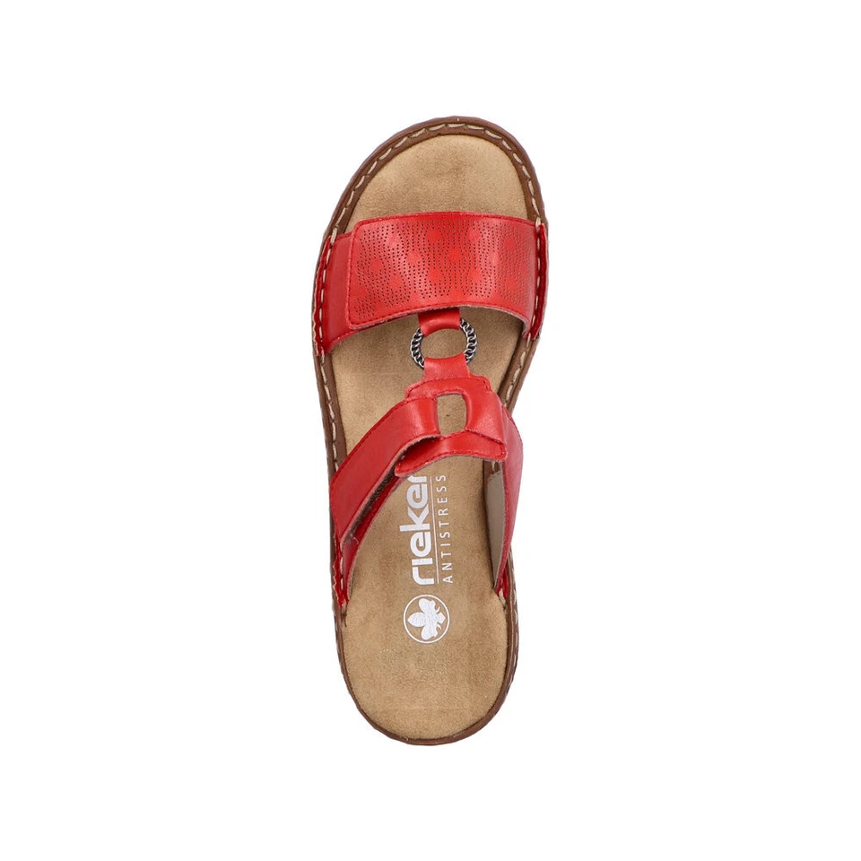 Rieker Damen Pantolette Pantoletten Sandalen Hausschuhe Schuhe rot V2885 - Bild 4 von 4