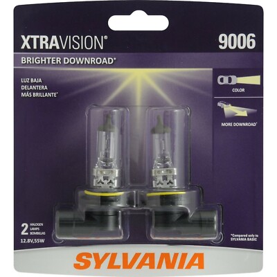 Sylvania Xtra Vision 9006 HB4 55W Two Bulbs Headlight Replacement OE Made in USA