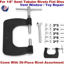 1/8" Semi Tubular Rivet Tool Kit For Tonka Pinball Vent Window Restoration Fixed