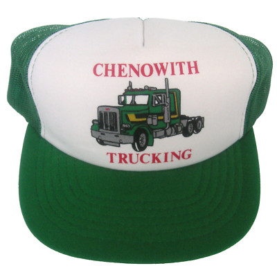 Chenowith Trucking Mesh Truckers Hat Green White Snap Back Yupoong Xpress Vtg