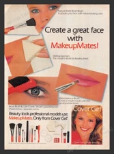 Cover Girl 1980s Print Advertisement Ad 1984 Makeup Mates Christie Brinkley