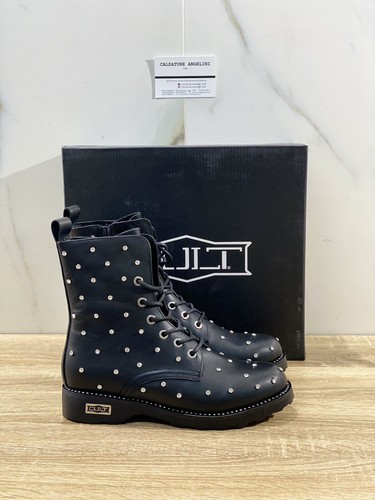 Cult Anfibio Donna 2684 Mid In Pelle Nera Strass Combat Boot Cult 37 | eBay