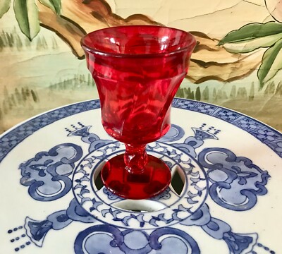 Fostoria Jamestown Ruby Red 4 1/4'' Tall Wine/Champagne Glass