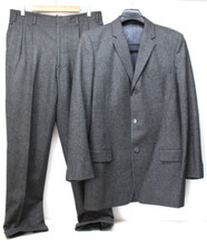 VINTAGE 2PC WOOL SUIT CUSTOM TAILORED by JAMES WOOL  CO. MEN'S CHARCOAL WOOL