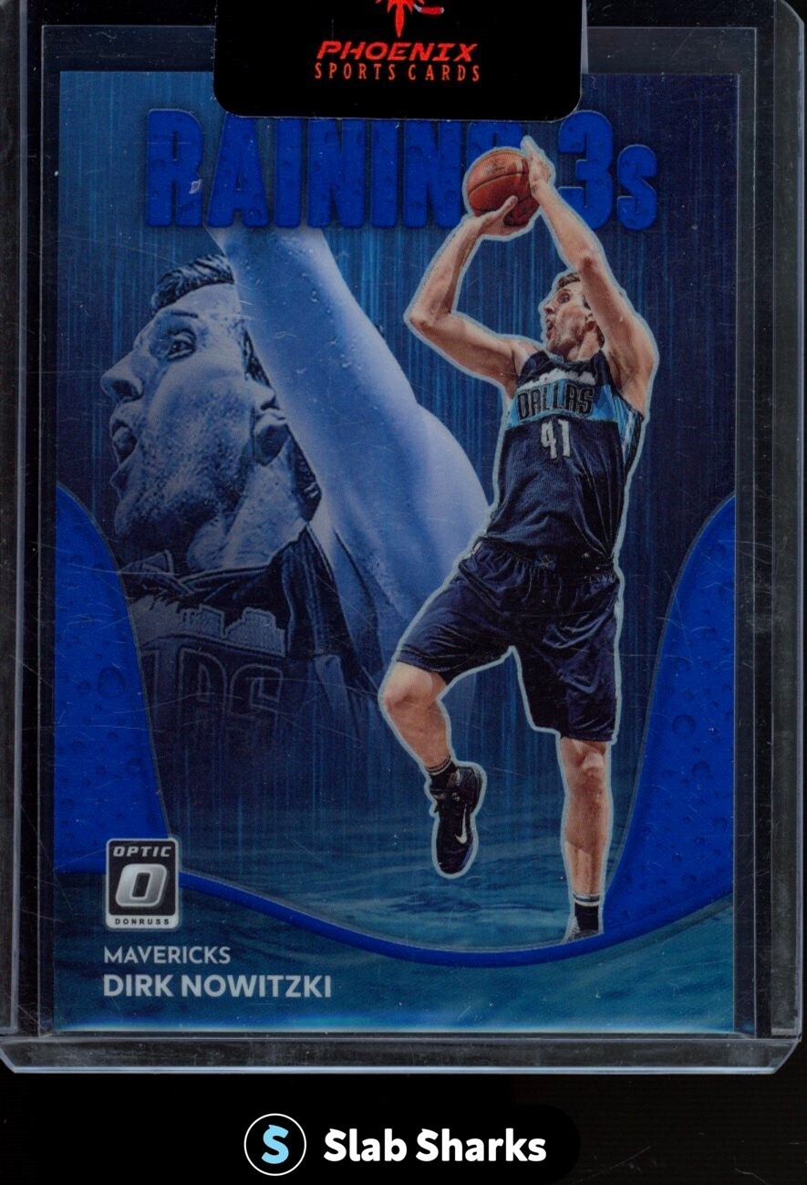 2022 PANINI DONRUSS OPTIC DIRK NOWITZKI RAINING 3s BLUE /49