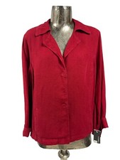 Oska Linen Jacket Coat Size Iii M/l 14-16 Red Womens New Eu44 Rrp£125