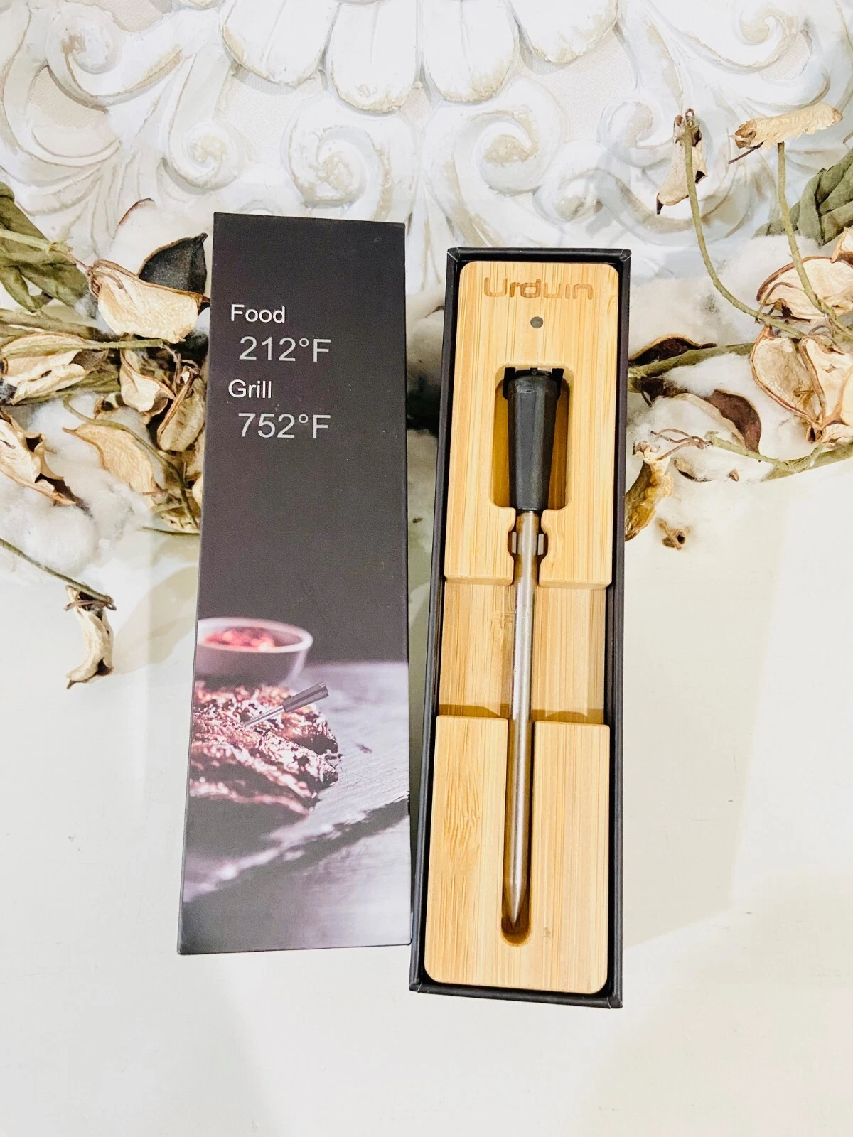URDUIN Wireless Meat Thermometer, 442ft Wireless Range Bluetooth Meat Thermomete