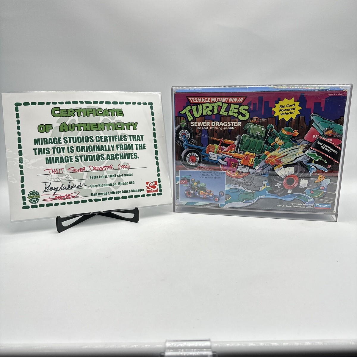 TMNT Ninja Turtles Sewer Dragster Vehicle Rip Cord Complete