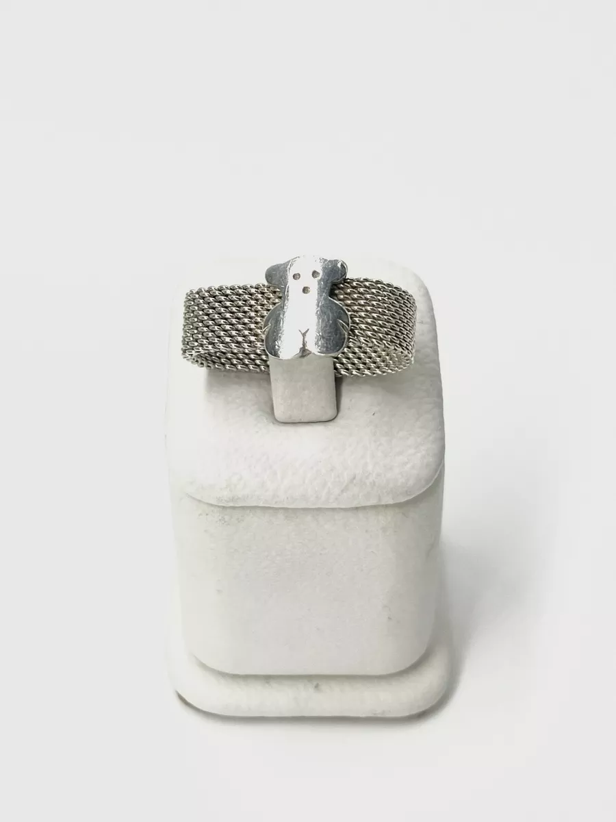 Tous Sterling Silver Ring Bear Mesh Band 925 FREE Shipping eBay