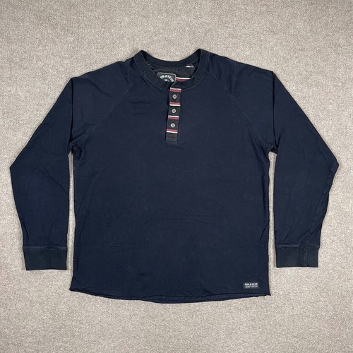 IRON and RESIN Shirt Mens Size 2XL Black Henley Neck Long Sleeve Slim