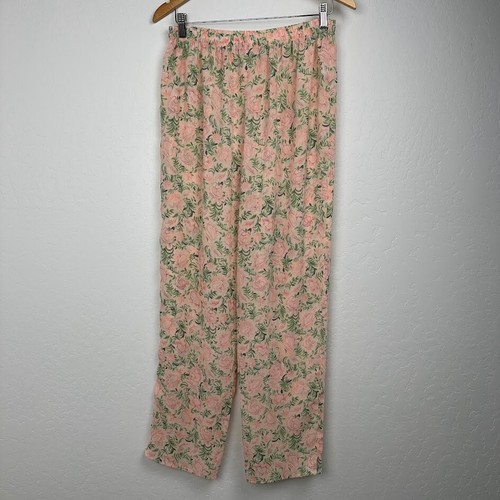 Vintage Victoria Secret Pajama set pink Set gold label floral button up top - Picture 8 of 13