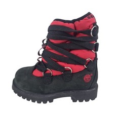 Timberland Toddler's 6In 72812 Quilted Boots Casual Outdoors Black Red Sz 7