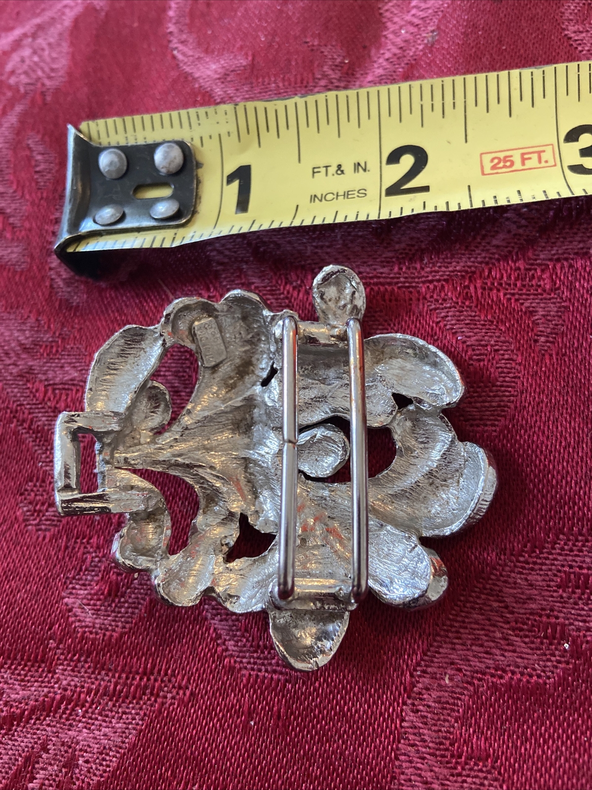 MIMI DI N RARE 1985 Coin Belt Buckle Vintage Mimi Di N Silver Tone Botanical Belt Buckle … - Gem main image 2