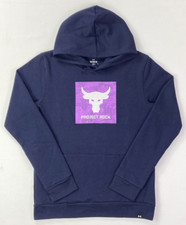 NEW Boy's Youth Under Armour UA Project Rock Dwayne Johnson Loose Fit Hoodie