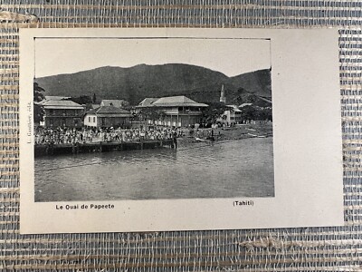 Le Quai de Papeete Tahiti French Polynesia Wharf Postcard L Gauthier